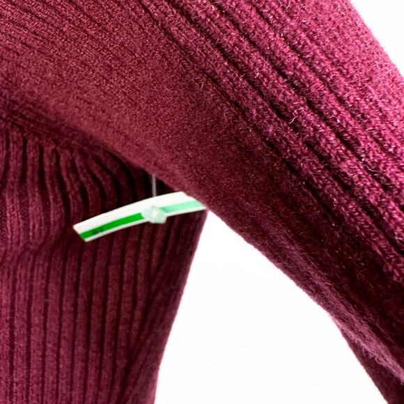 7 For All Mankind Wool Blend Boat Neck Ribbed Knit Sweater Top Burgundy XL NWT - Picture 10 of 11